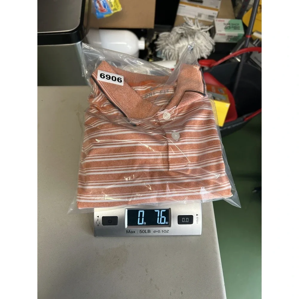 Nike Vapor Golf Polo Shirt Mens Small Orange Striped Dri Fit White CK4744-847